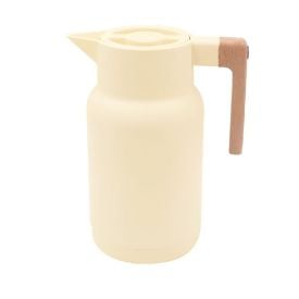 Garrafa Térmica Com Cabo De Madeira Havan Casa 1L - Creme