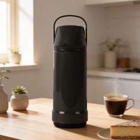 Garrafa Térmica Glt Pressão Lisa 1 Litro Invicta - Preto