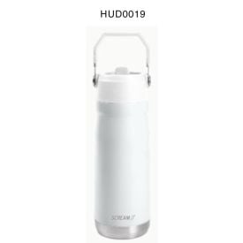 Garrafa Squeeze Térmica com Canudo 650Ml Scream - Branco