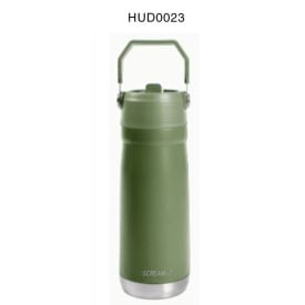 Garrafa Squeeze Térmica com Canudo 650Ml Scream - Verde Escuro