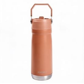 Garrafa Squeeze Térmica com Canudo 650Ml Scream - Laranja