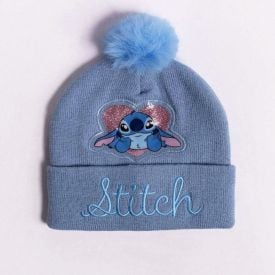 Gorro Infantil Menina em Tricot Disney - STITCH CORACAO U
