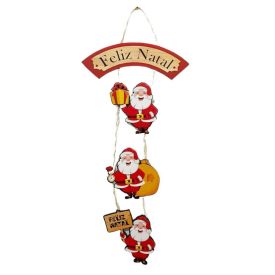 Enfeite Trio De Papai Noel Mdf 48 Cm Conecta Laser - 01381