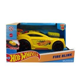 Carro Hot Wheels Fire Blink com Luz e Som Amarelo Multikids