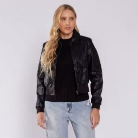 Jaqueta Feminina Bomber Em PU Boby Blues