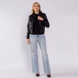 Jaqueta Feminina Bomber Em PU Boby Blues