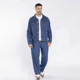 Jaqueta Jeans Masculina Marc Alain Azul Medio