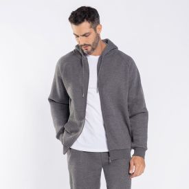 Jaqueta Masculina De Moletom Com Capuz Marc Alain