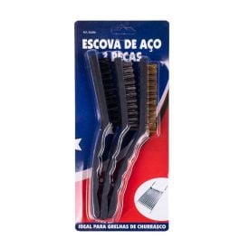 Jogo 3 Escovas De Aço Meghazine - E2238