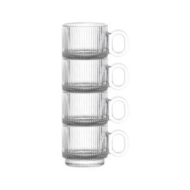Jogo 4 Canecas De Vidro Transparente Hauskraft 95Ml - GRAFFIATO