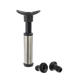 Jogo De Bomba A Vácuo Para Vinho Hauskraft 3 Peças - Inox e Preto