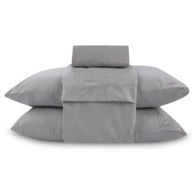 Jogo de Cama Bordado Queen Havan Casa 4 pçs - Cinza Amianto
