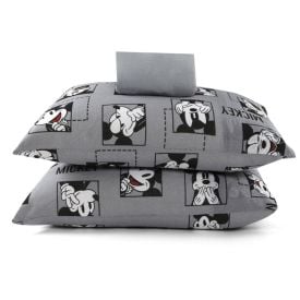 Jogo De Cama Casal Estampado Malha Disney 3 Pçs - Mickey Film