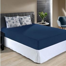 Jogo de Cama Casal Malha 3 Peças Havan Casa - PACIFICO/AZUL MARINHO