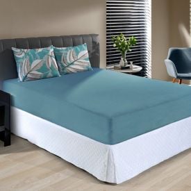 Jogo de Cama Casal Malha 100% Algod&atilde;o Paris 3 p&ccedil;s Havan Casa - Helena Verde Retr&ocirc;