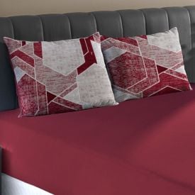 Jogo de Cama Casal Malha 100% Algod&atilde;o Paris 3 p&ccedil;s Havan Casa - Rubi Vermelho