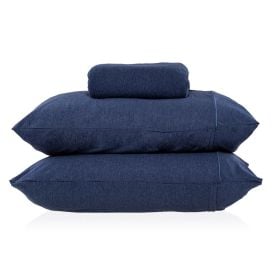 Jogo de Cama Casal Milano Havan Casa 3 pçs - Mar Noturno Azul