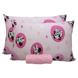 Jogo de Cama Casal Disney Portallar 3 pçs - Minnie Star Rosa Prisma