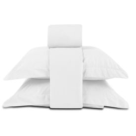 Jogo de Cama Casal Percal Buona Fortuna 4 pçs - Branco