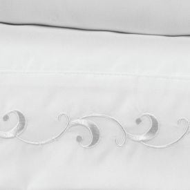 Jogo de Cama Casal Imperial Bordado Havan Casa 4 pçs - Branco