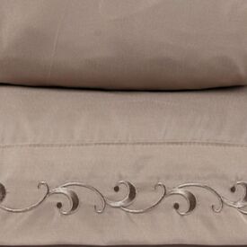 Jogo de Cama Casal Imperial Bordado Havan Casa 4 pçs - Bege