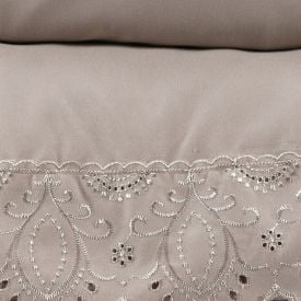 Jogo de Cama Casal Imperial com Renda Havan Casa 4 pçs - Bege