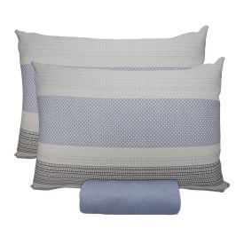 Jogo de Cama Casal Malha Paris Havan Casa 3 p&ccedil;s - Contempor&acirc;neo Azul Jeans