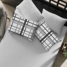 Jogo de Cama Casal Malha Paris Havan Casa 3 p&ccedil;s - Trama Urbana Cinza