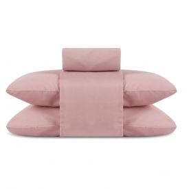 Jogo de Cama Casal Elegance Liso Havan Casa 4 pçs - Rosa 2