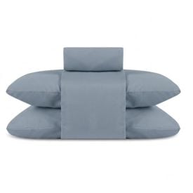 Jogo de Cama Casal Elegance Liso Havan Casa 4 pçs - Azul