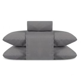 Jogo de Cama Casal Elegance Liso Havan Casa 4 pçs - Cinza Escuro