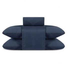 Jogo de Cama Casal Elegance Liso Havan Casa 4 pçs - Marinho