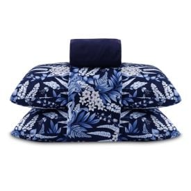 Jogo de Cama Casal Elegance Havan Casa 4 pçs - Elegance Flowers Marinho
