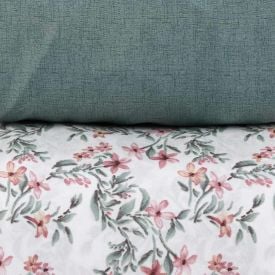 Jogo de Cama Casal Elegance Havan Casa 4 pçs - Elise Flowers Verde