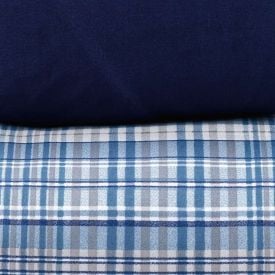Jogo de Cama Casal Elegance Havan Casa 4 pçs - Jack Xadrez Azul