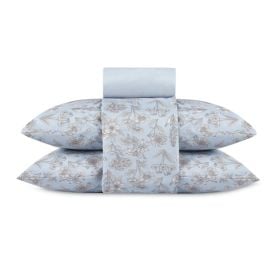 Jogo de Cama Casal Elegance Havan Casa 4 pçs - Blossom Flowers Azul
