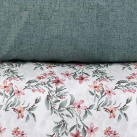 Jogo de Cama Casal Elegance Havan Casa 4 pçs - Elise Flowers Verde