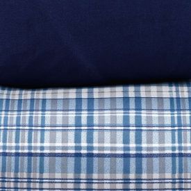 Jogo de Cama Casal Elegance Havan Casa 4 pçs - Jack Xadrez Azul