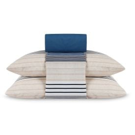 Jogo de Cama Casal Elegance Havan Casa 4 p&ccedil;s - Artesano Listra Azul