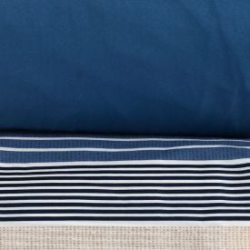 Jogo de Cama Casal Elegance Havan Casa 4 p&ccedil;s - Artesano Listra Azul