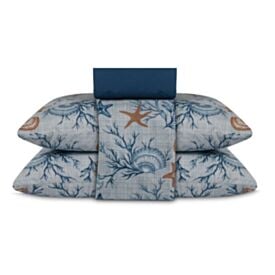 Jogo de Cama Casal Elegance Havan Casa 4 pçs - Praiana Azul