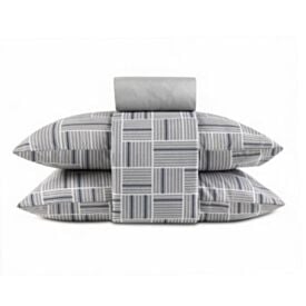 Jogo de Cama Casal Elegance Havan Casa 4 p&ccedil;s - Detroit Geo Cinza
