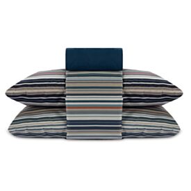 Jogo de Cama Casal Elegance Havan Casa 4 pçs - Laços Listra Azul