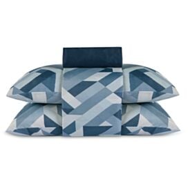 Jogo de Cama Casal Napoli Havan Casa 4 pçs - Arqui Azul