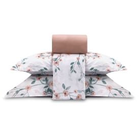 Jogo de Cama Casal Percal Buona Fortuna 4 pçs - Aurora Rosa