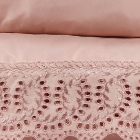 Jogo de Cama King Imperial com Renda Havan Casa 4 pçs - Rosa