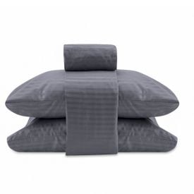 Jogo de Cama King 100% Poliéster Provence Havan Casa 4 pçs - Cinza