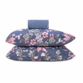 Jogo de Cama King Malha Solecasa Havan Casa 3 pçs - Alicia Azul Jeans
