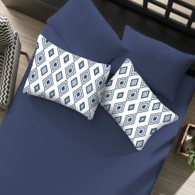 Jogo de Cama King Malha Solecasa Havan Casa 3 pçs - Horizonte Azul Profundo