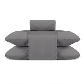 Jogo de Cama King Elegance Liso Havan Casa 4 Peças - Cinza Escuro